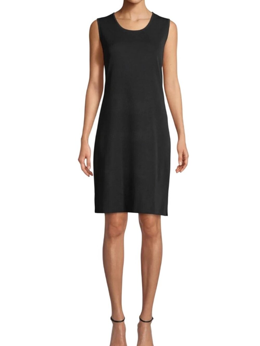 Exclusively Misook Sleeveless Knit Tank Dress Round Neck Classic Fit Size L